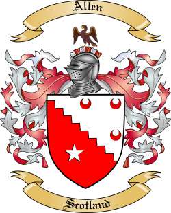 allen family scotland coat crest arms surname scottish history along thetreemaker irish logo crests clan coats