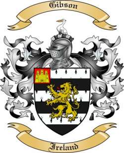 gibson family ireland crest coat arms surname coats tree along history thetreemaker