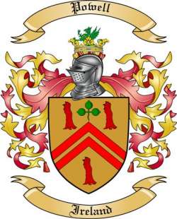 powell ireland crest arms coat surname along history thetreemaker