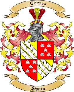 torres family spain coat arms crest history surname coats along