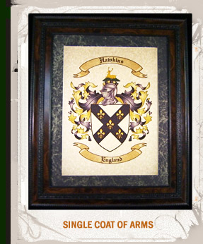 Single Coat of arms and Family Crest.