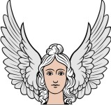 Simplistic Angel 4 Head with Wings