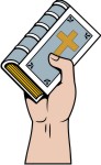 Simplistic Religious Symbol 5 Hand Holding Bible