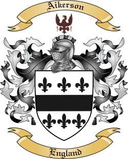 Aikerson Family Crest from England