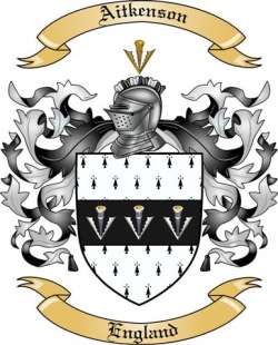 Aitkenson Family Crest from England