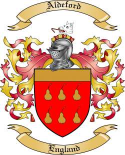 Aldeford Family Crest from England