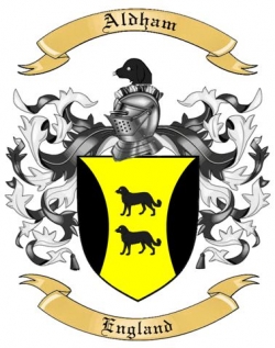 Aldham Family Crest from England