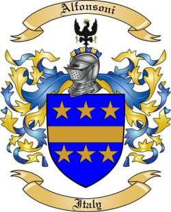 Alfonsoni Family Crest from Italy