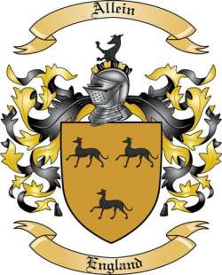 Allein Family Crest from England