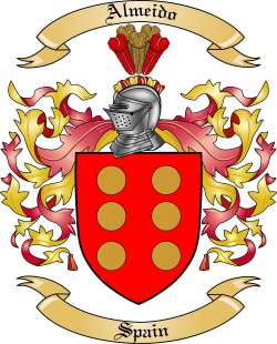 Almeido Family Crest from Spain