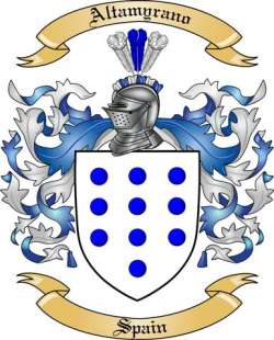 Altamyrano Family Crest from Spain