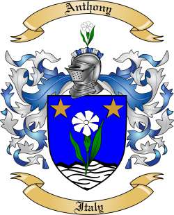 Anthony Family Crest from Italy