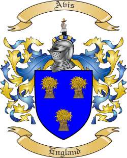 Avis Family Crest from England
