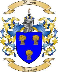Avison Family Crest from England