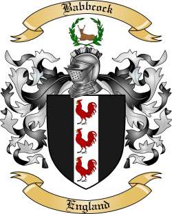Babbcock Family Crest from England