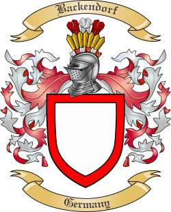 Backendorf Family Crest from Germany
