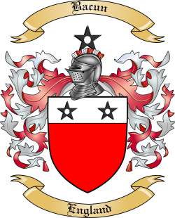 Bacun Family Crest from England