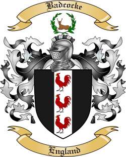 Badcocke Family Crest from England