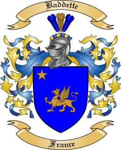 Baddette Family Crest from France