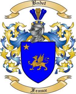 Badet Family Crest from France