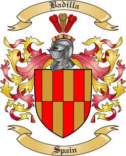 Badilla Family Crest from Spain