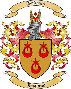 Badman Family Crest from England