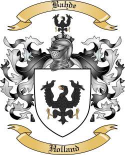 Bahde Family Crest from Holland