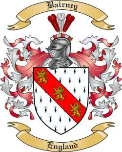 Bairney Family Crest from England2