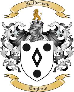 Balderson Family Crest from England