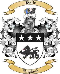 Balle Family Crest from England