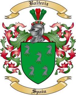 Balteriz Family Crest from Spain