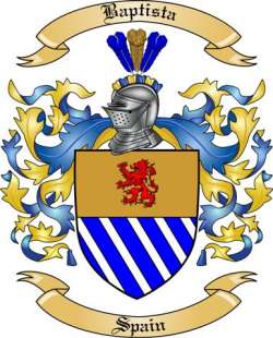 Baptista Family Crest from Spain