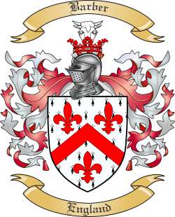 Barber Family Crest from England