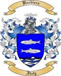 Barbiera Family Crest from Italy