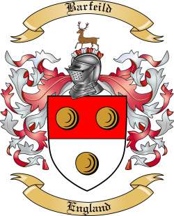 Barfeild Family Crest from England