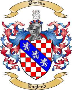 Barkas Family Crest from England