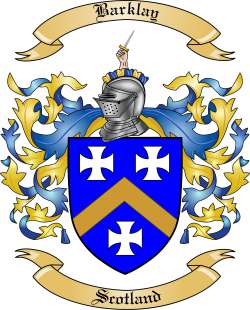 Barklay Family Crest from Scotland