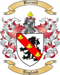 Barnell Family Crest from England