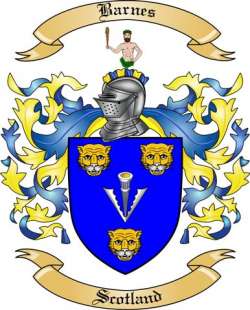 Barnes Family Crest from Scotland