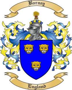 Barney Family Crest from England