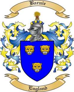 Barnie Family Crest from England