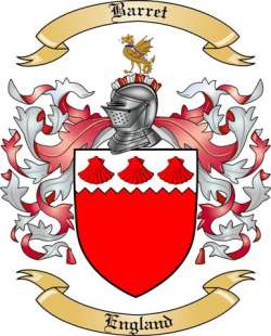 Barret Family Crest from England