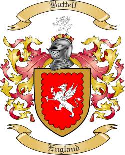Battell Family Crest from England