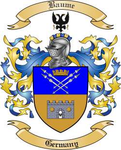 Baume Family Crest from Germany