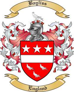 Bayliss Family Crest from England