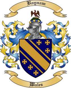 Baynam Family Crest from Wales