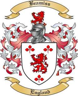 Beamiss Family Crest from England
