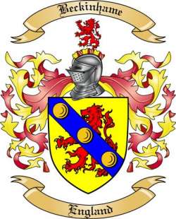 Beckinhame Family Crest from England