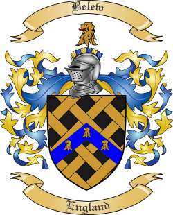 Belew Family Crest from England
