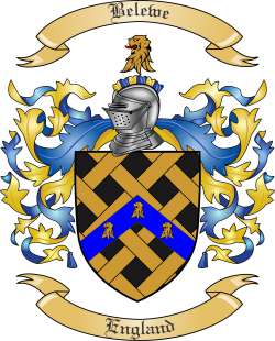 Belewe Family Crest from England